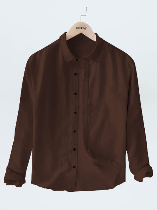 Plain Brown Button Down Shirt