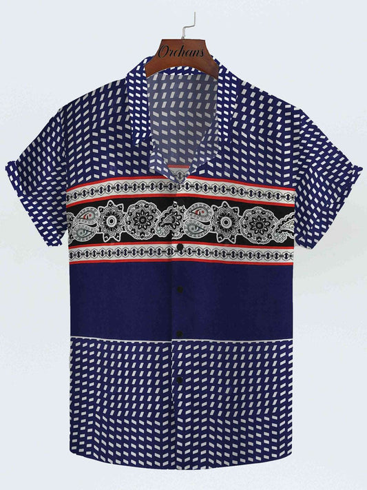 Abstract Printed Button Down Shirt