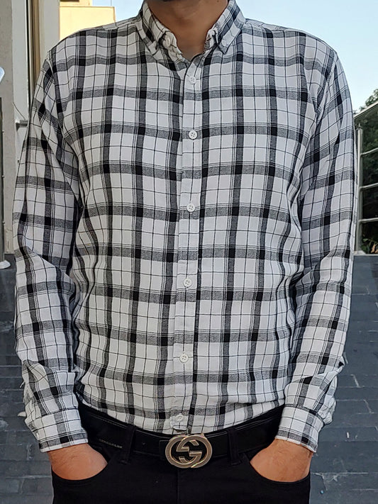 Wool Regular Wear Checkered Shirt