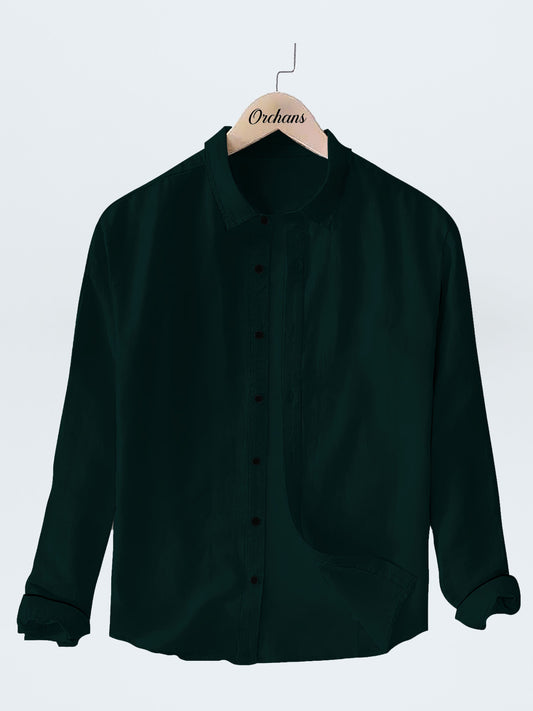 Regular Wear Dark Green Shirt