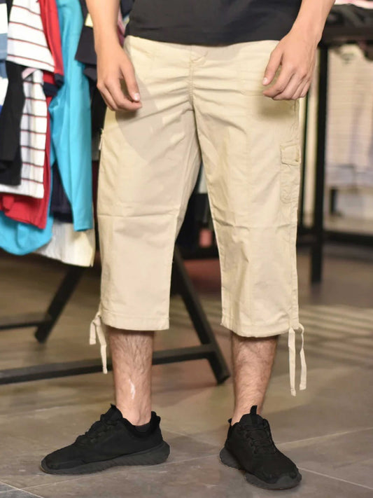 Mens Long Beige color Shorts