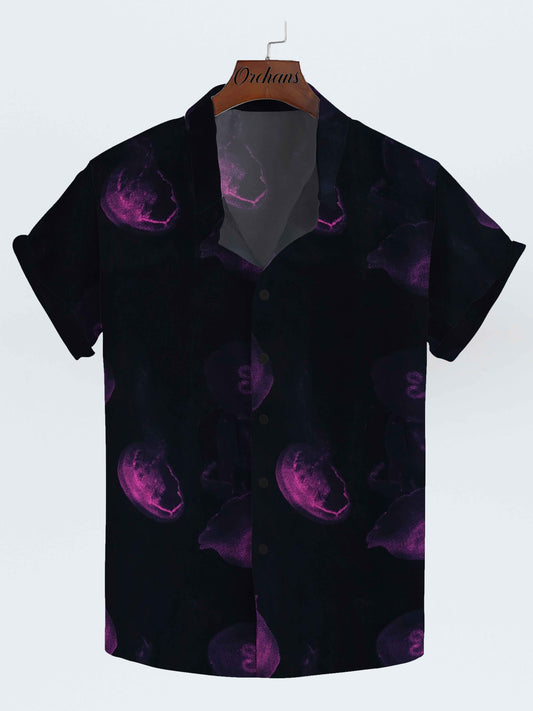 Galaxy Abstract Print Linen Shirt