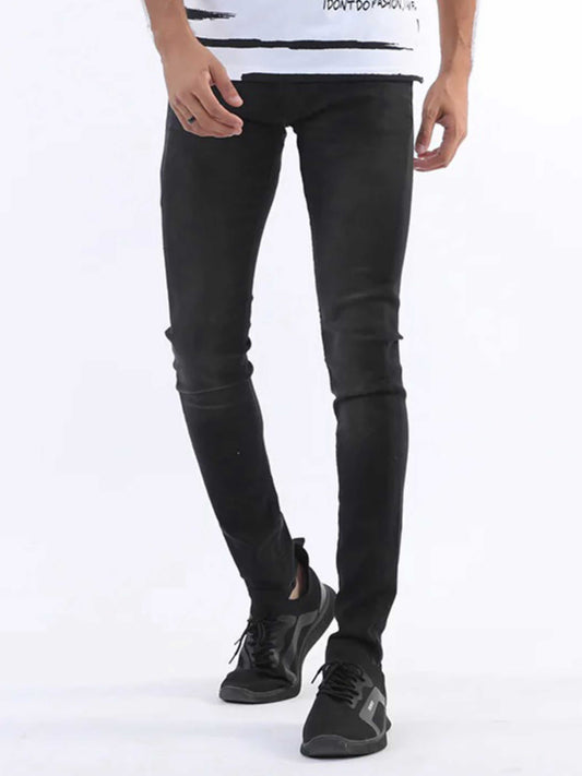 Skinny fit faded jeans
