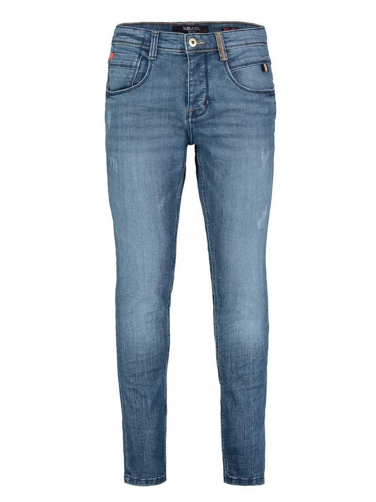 Skinny Fit Faded Jeans With Whiskers And Scarring Details